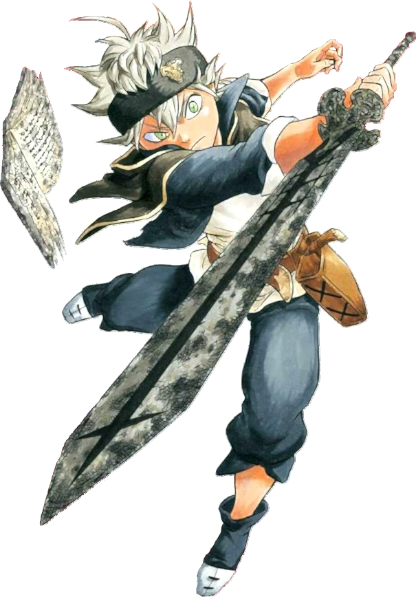 Asta of the Black Bulls, anti-magic sword raised. Black Clover.