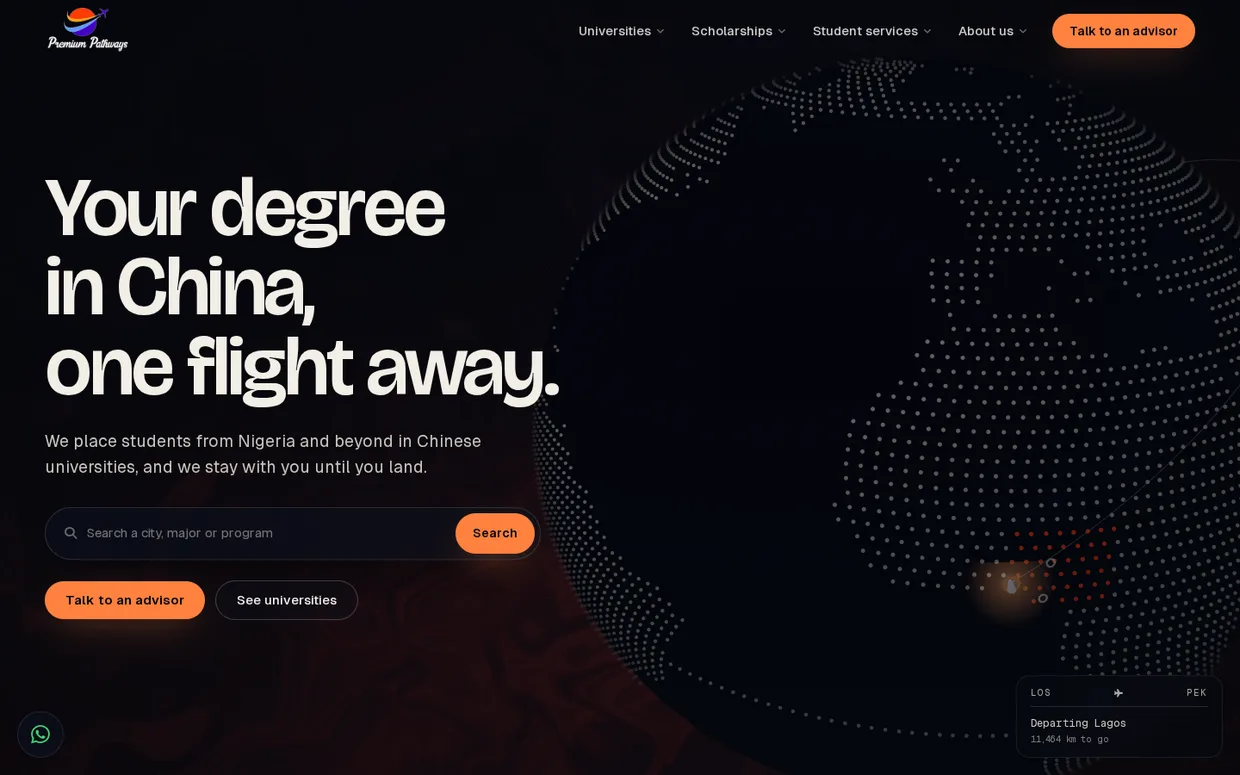 Premium Pathways, live site screenshot