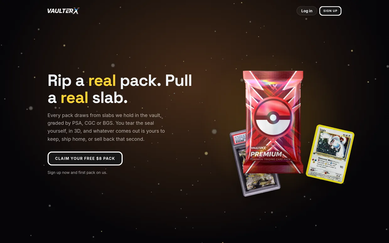 VaulterX, live product screenshot